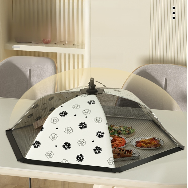 ฝาครอบอาหารแบบพับได้ ระบายอากาศได้ดี ป้องกันฝุ่น