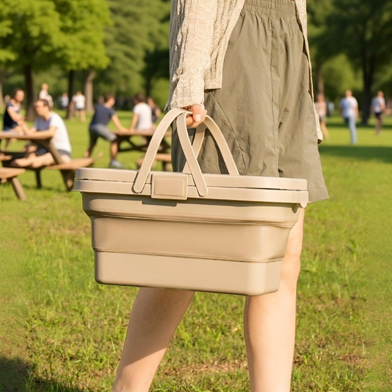 야외용 접이식 경량 견고 대용량 수납 바구니