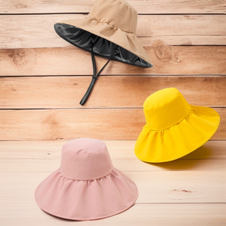 여성용 검정색 비닐 썬햇