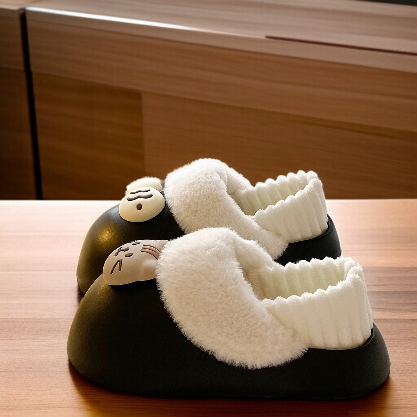 かわいい猫型EVAルームスリッパ 男女兼用 防寒・滑り止め 室内外両用