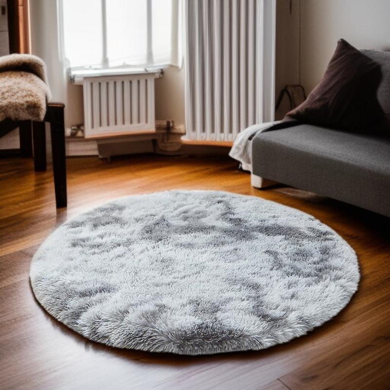 紮染絲毛圓形地毯