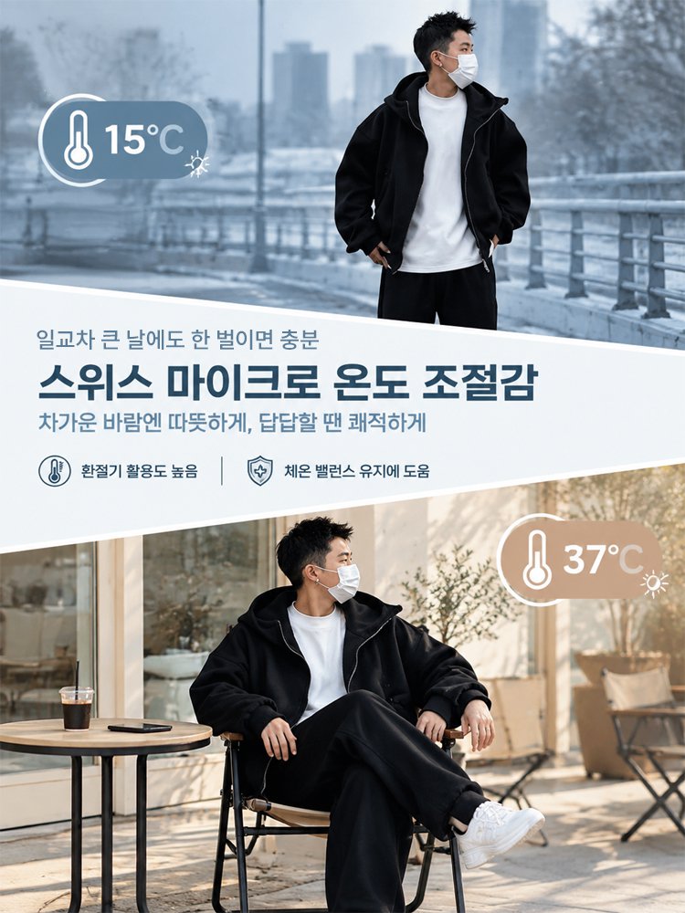 프리미엄 헤비 방풍 빅사이즈 캐주얼 상하의세트