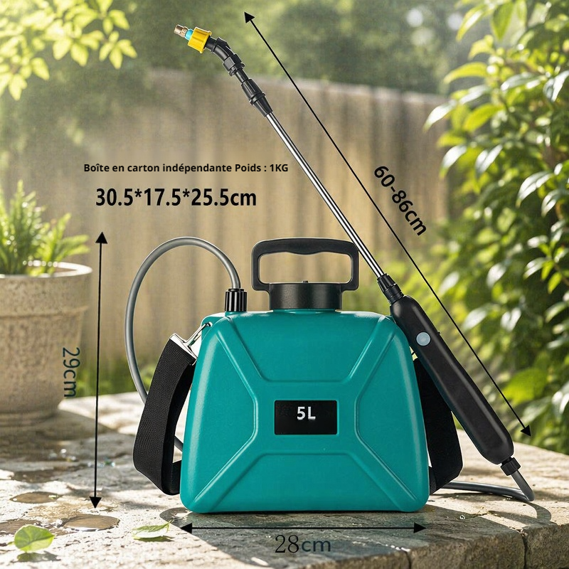 Pulvérisateur électrique multifonction pour arrosage, désinfection et traitement des plantes
