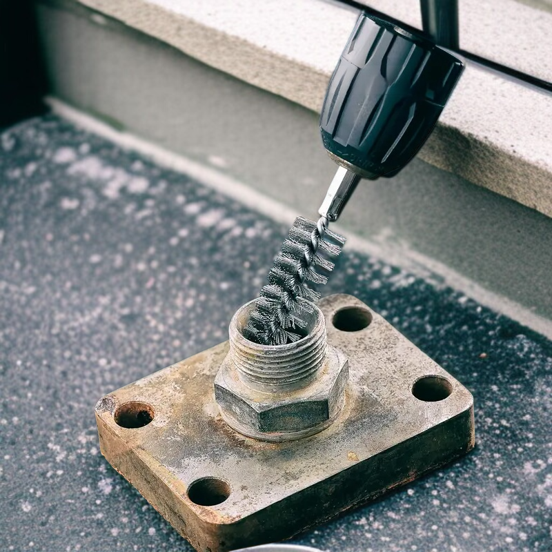 쇼트 육각봉 배관 브러시 공구세트 내공 녹제거 스크럽 와이어 브러시