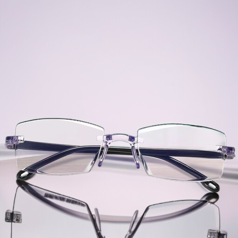 Auto-Zoom Rimless Presbyopia Glasses with Anti-Blue Light Technology