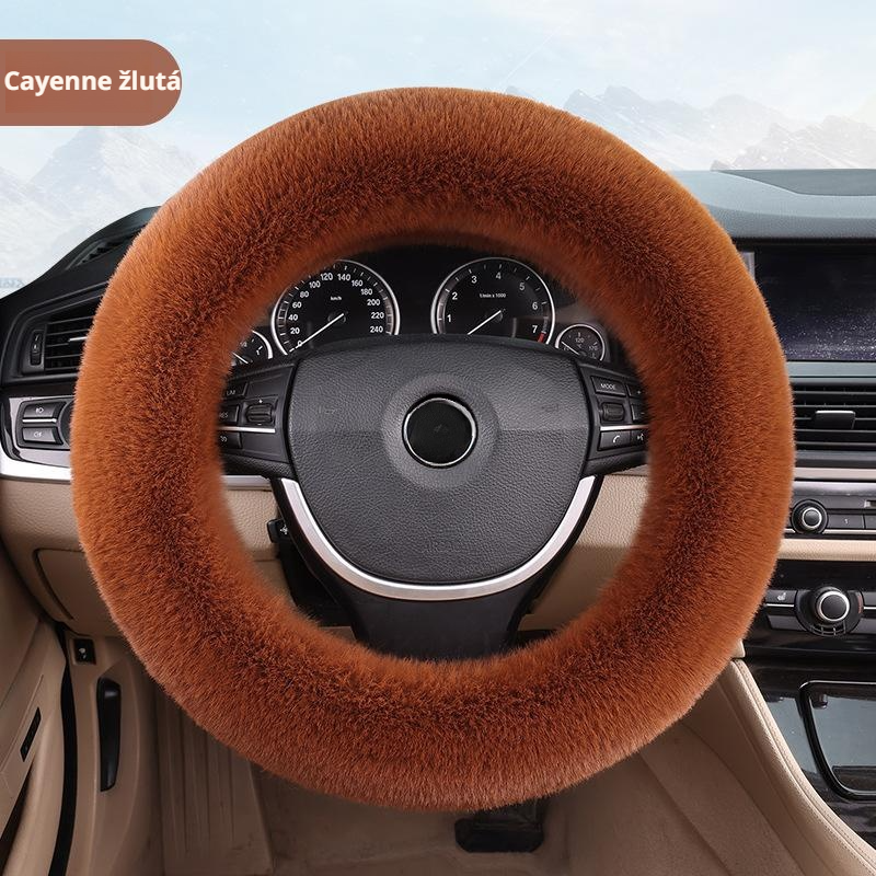 Teplý plyšový potah na volant, vhodný pro všechny vozy, neklouzavý design