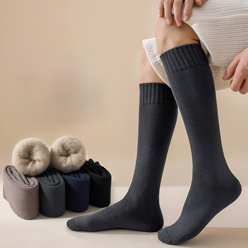 Pánské teplé silné fleecové ponožky střední délky