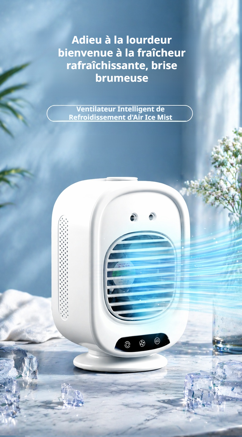 Mini ventilateur climatiseur USB rechargeable pour bureau