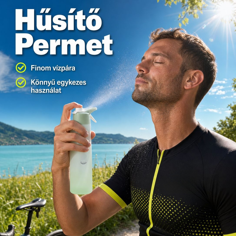 Nagy kapacitású Tritan sportpalack permetező funkcióval