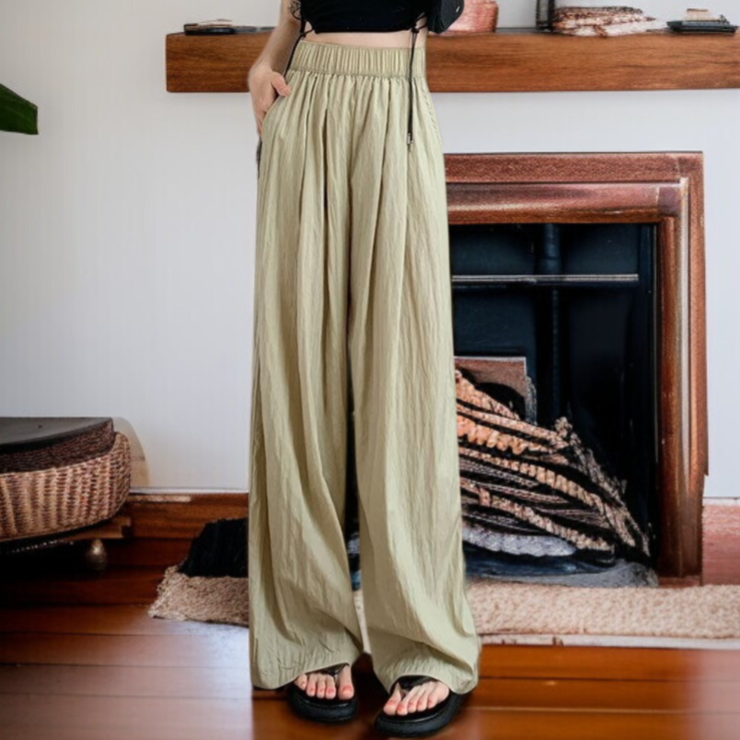 여자 여름 슬림 와이드 팬츠 야마모토 슬랙스 팬츠 살결 드롭 와이드 팬츠 나른 와이드 여름 여성 바지