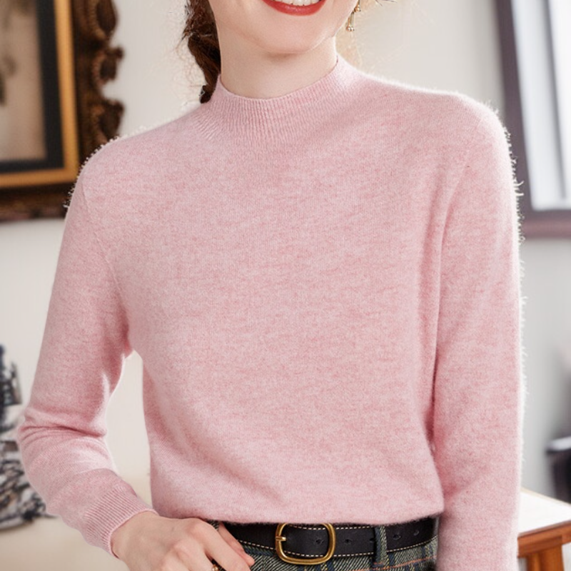 ゆったりとした無地ニット