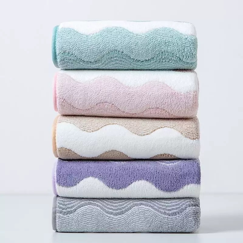 Coral Fleece Two-tone Towel, Absorbent & Soft Face Cloth for Home