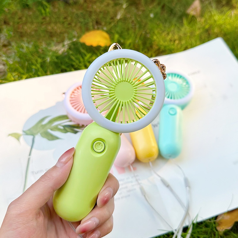 Ventilador de mano infantil, bolsillo, enfriamiento, iluminación nocturna, regulable