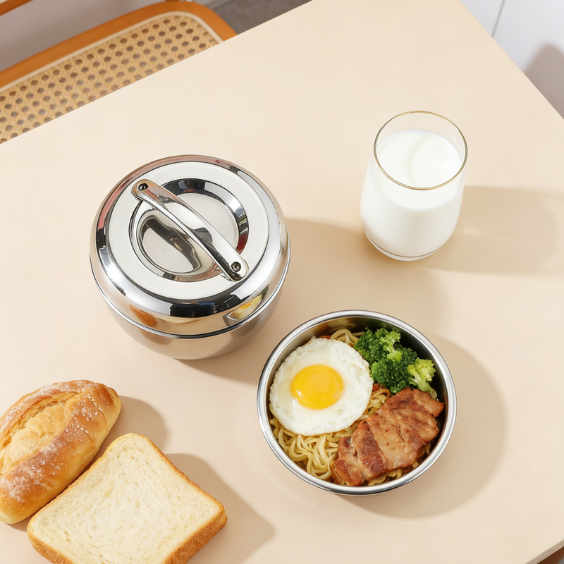 學生用不鏽鋼保溫午餐便當盒 可定制圖案 蘋果造型便當盒