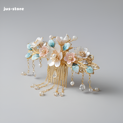 Ancient style hairpin with intricate floral design