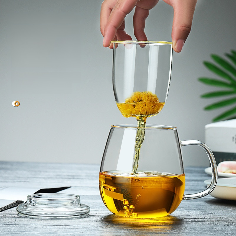 雙層高硼矽玻璃過濾茶杯