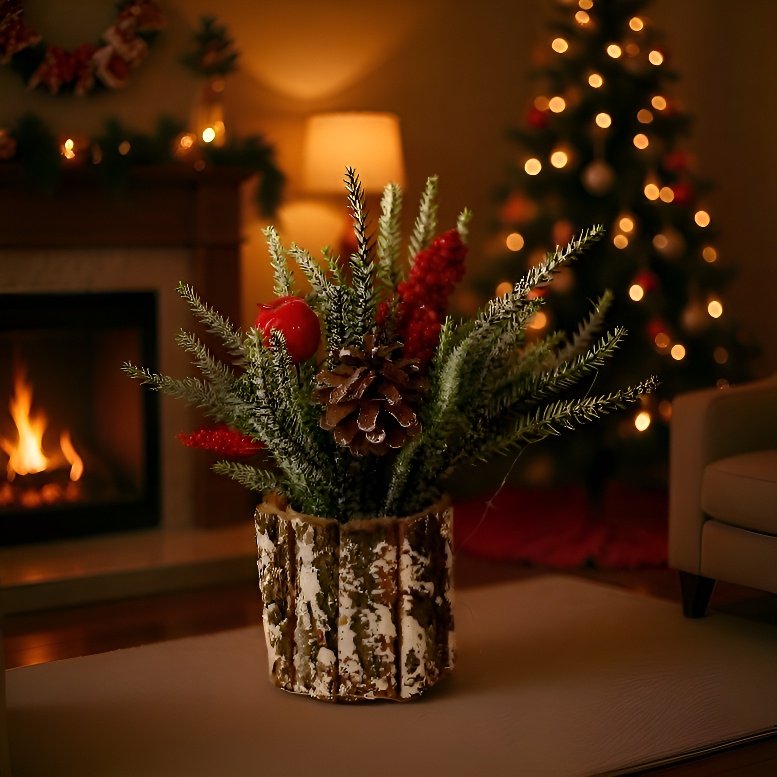 Utánzott PE kéreg fahordós fadísz otthoni dekorációhoz