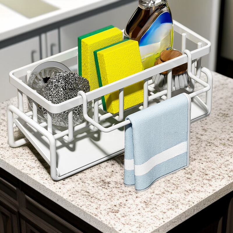 رف إسفنجي عملي لتنظيم أدوات المطبخ