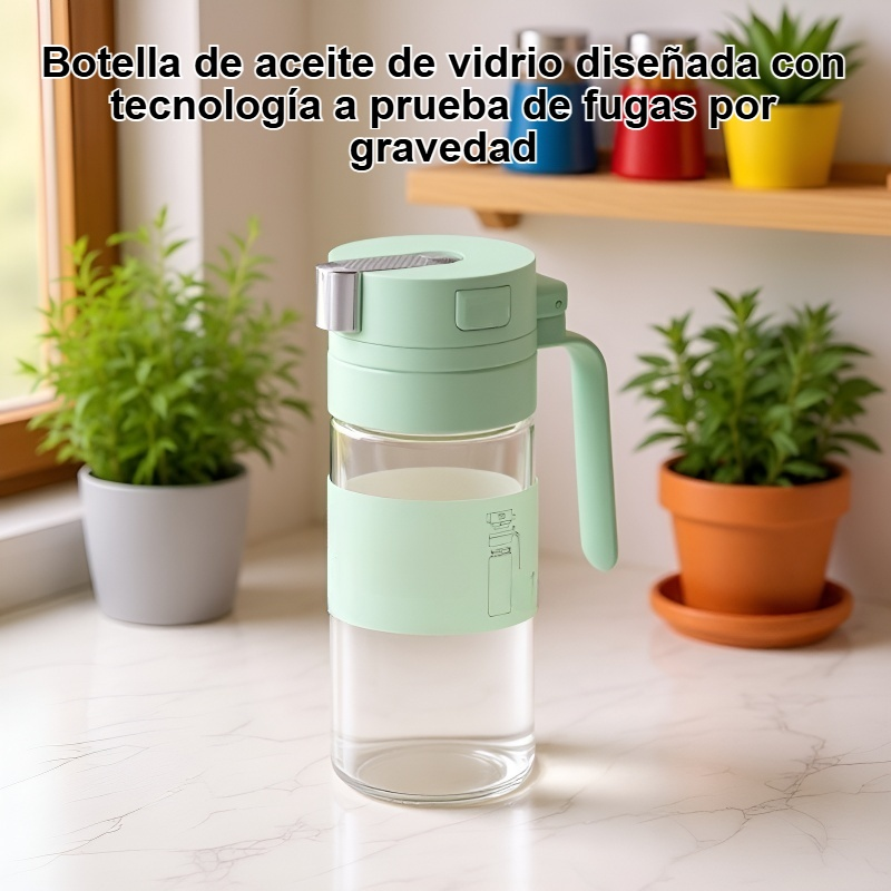 Botella de aceite de vidrio a prueba de fugas por gravedad