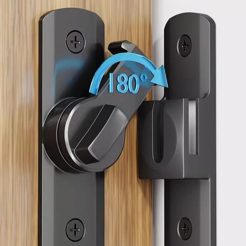 免打孔鋁合金推拉門鎖 家具門栓鎖扣