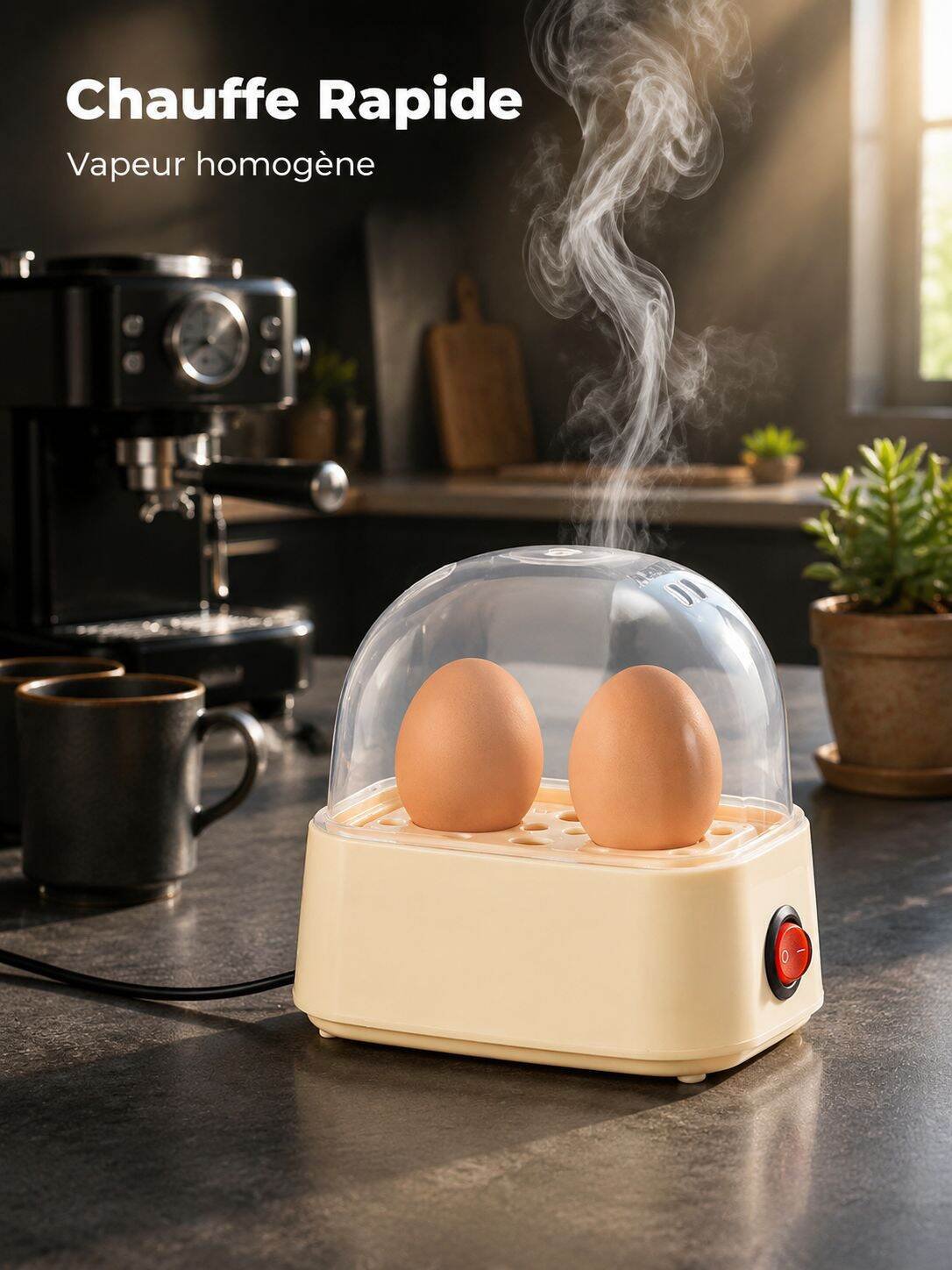 Cuiseur à œufs automatique avec arrêt automatique
