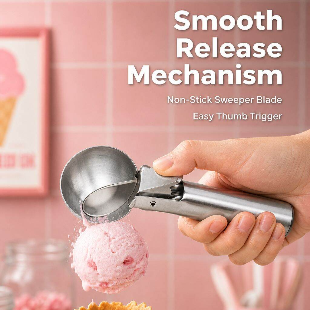 Commercial Smooth Stainless Steel Ice Cream Scooper