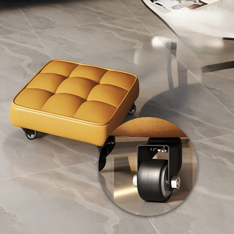 Multi-purpose Wheeled Low Stool for Home Use