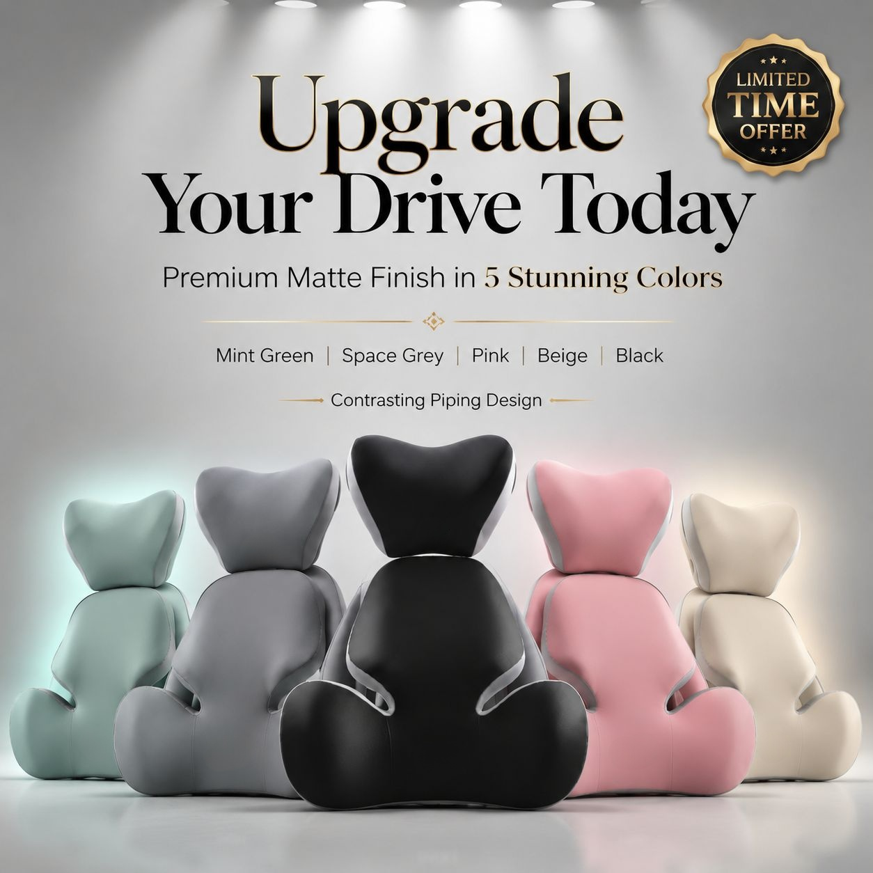 Car Seat Cushion Lumbar Back Support Pillow