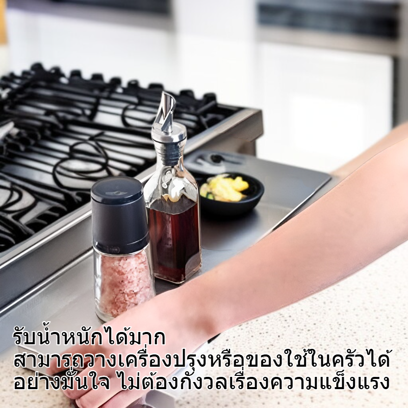 ชั้นวางของในครัว ชั้นวางสแตนเลสกันน้ำมันสำหรับเตาแก๊สแบบบาง