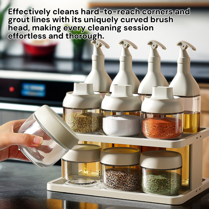 Double-Layered Spice Jar Organizer with Labels