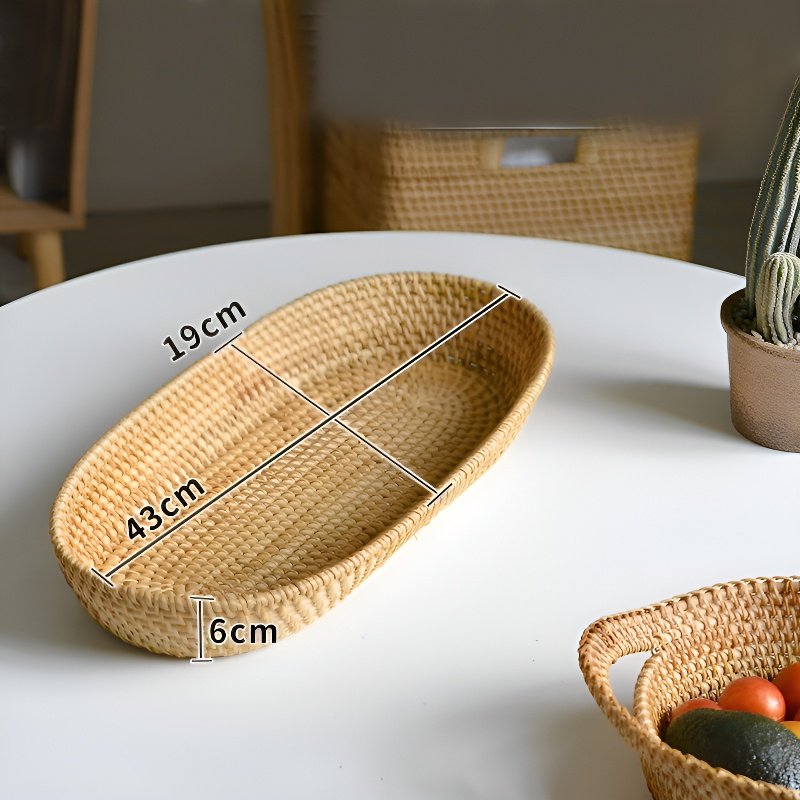 Nordic Woven Wooden and Rattan Fruit Basket