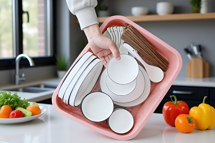 Detalle de la cesta de drenaje para arroz