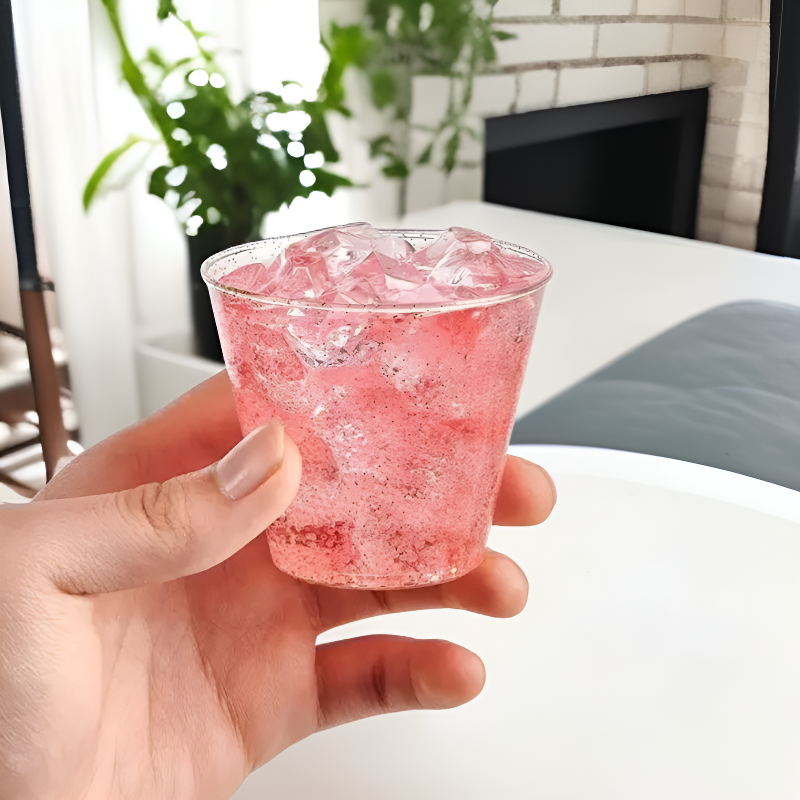 금가루가 뿌려진 단단한 플라스틱 항공기용 컵/주스컵