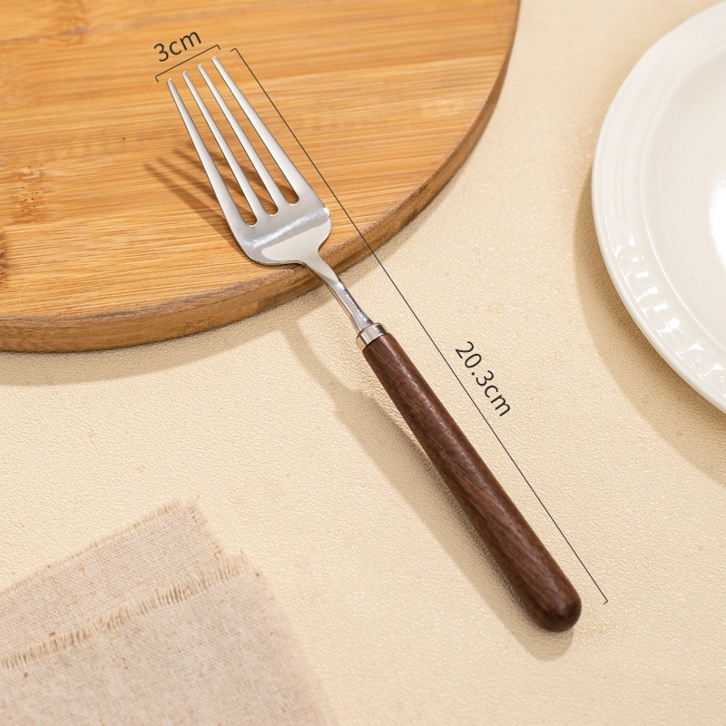 Stainless steel walnut wood spoon