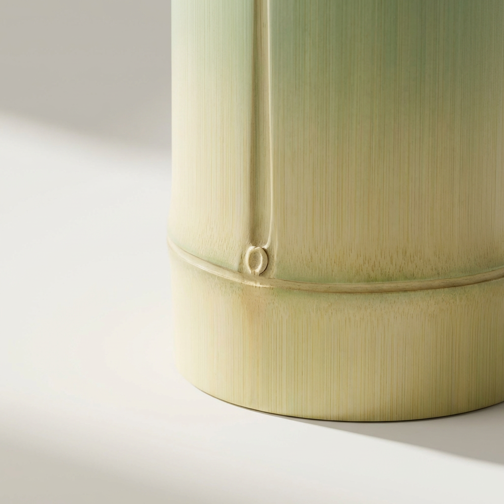 おしゃれな竹節ティッシュケースのクローズアップ