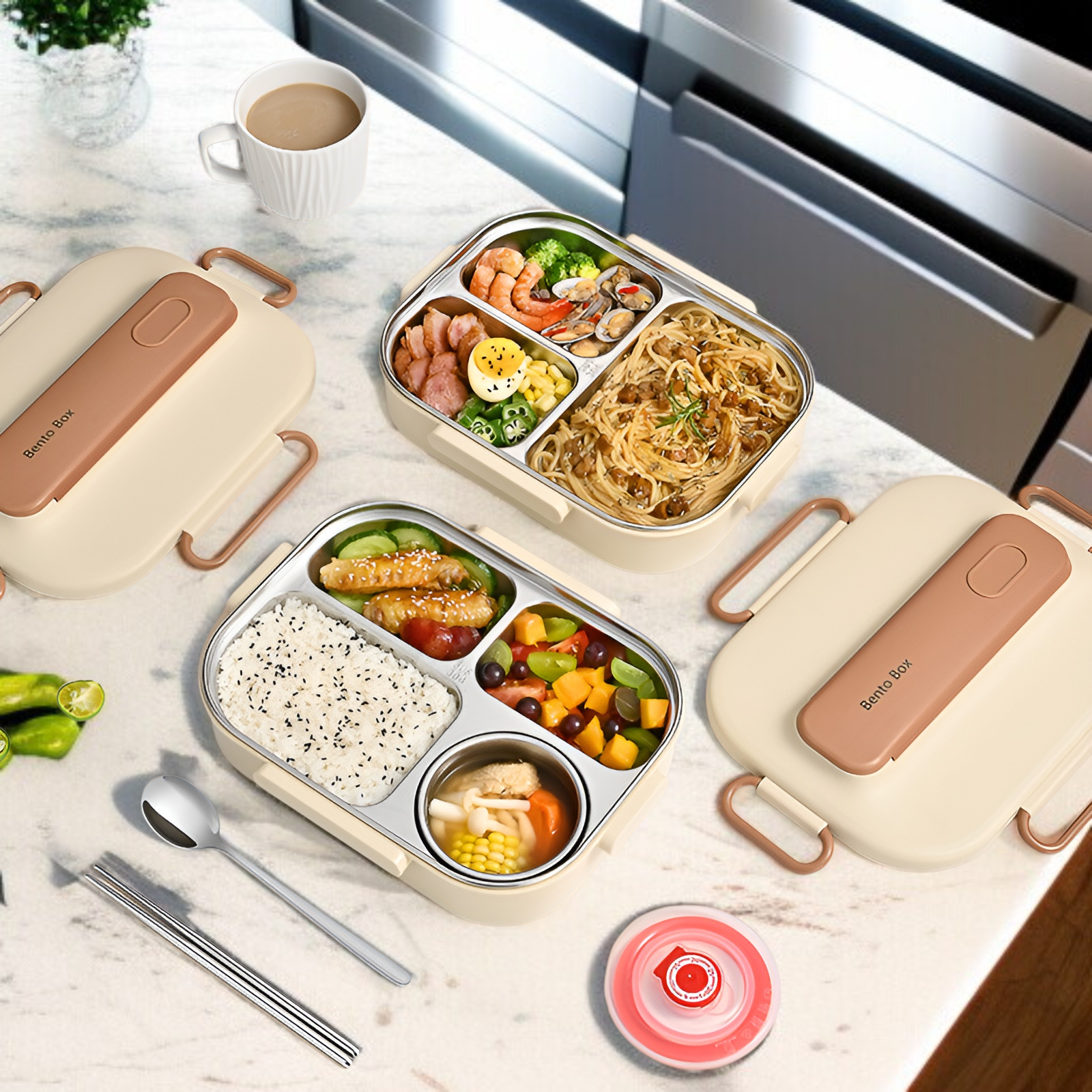 Isolierte Edelstahl-Lunchbox für Schüler, passt ins Schließfach