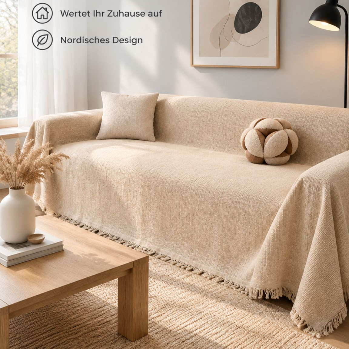  Chenille Sofaüberwurf Schlicht Einfarbig Ganzjahres Sofadecke