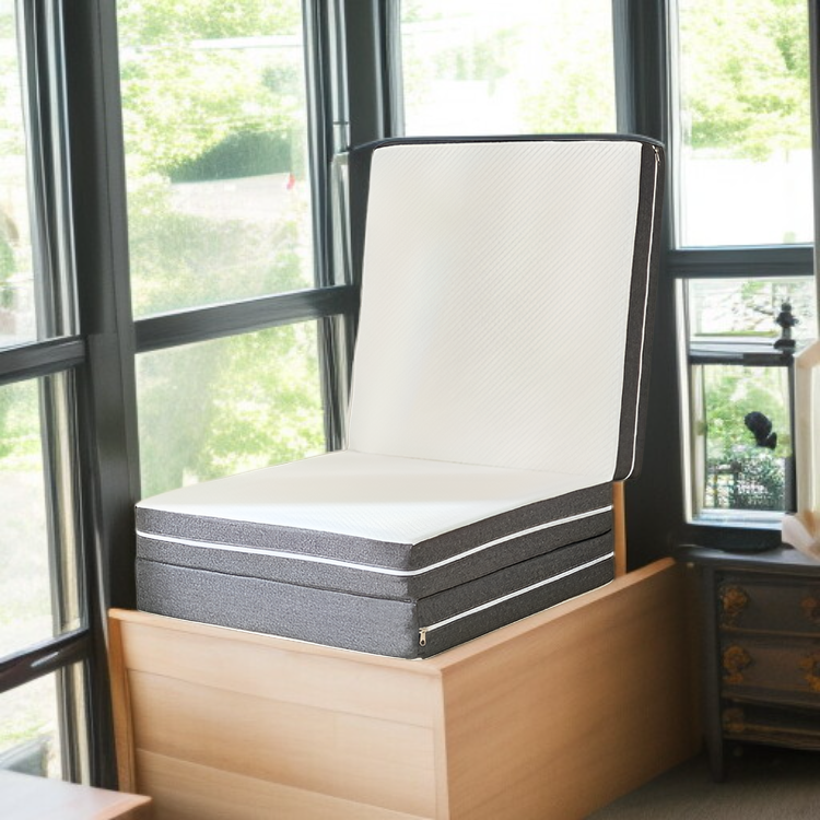 高反発素材の厚みを示すマットレス断面