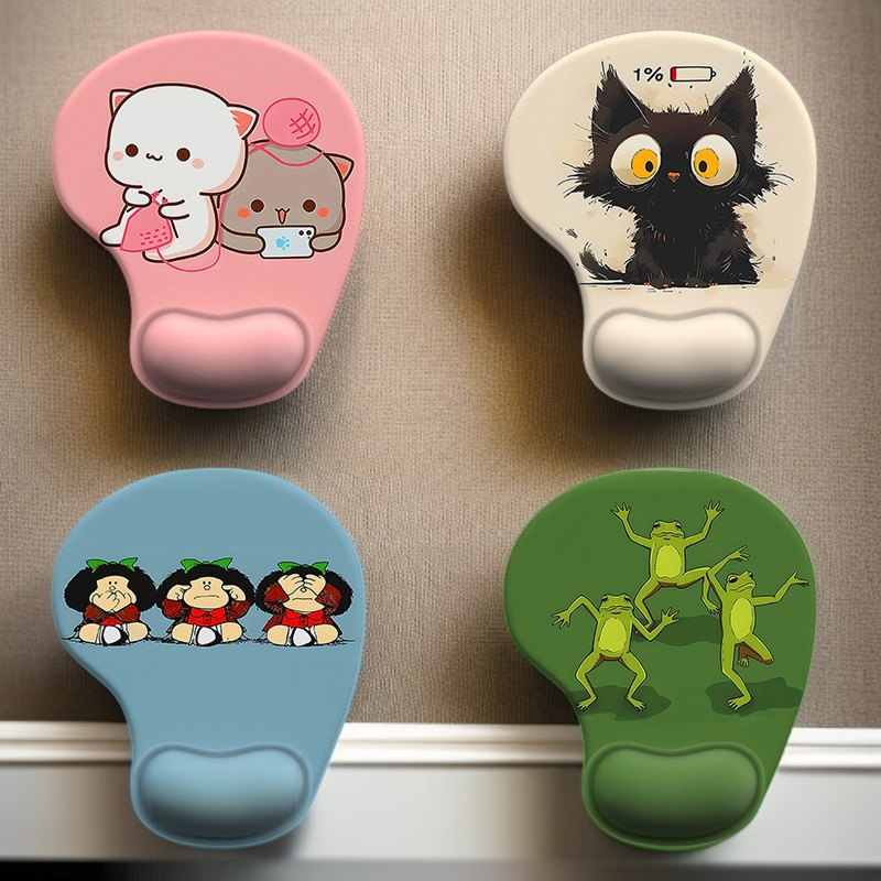 وسادة فأرة بمعصم سيليكون، مقاومة للانزلاق والماء للمكتب والألعاب