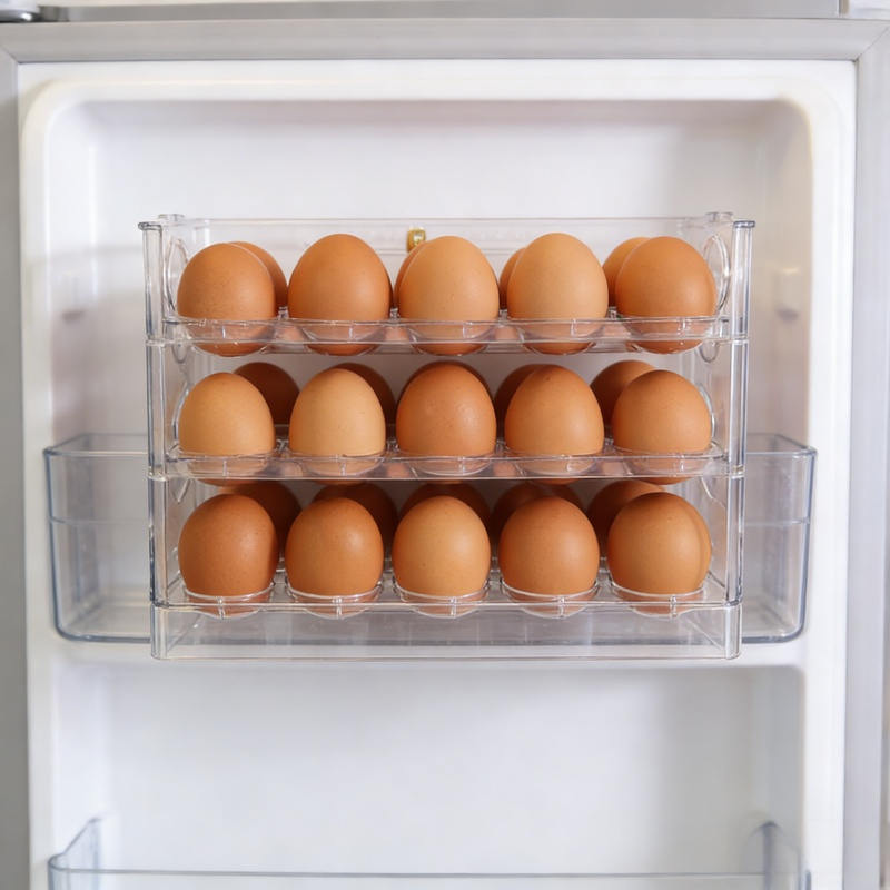 Küchen-Eierbox mit automatischer Öffnung, 3-stöckig