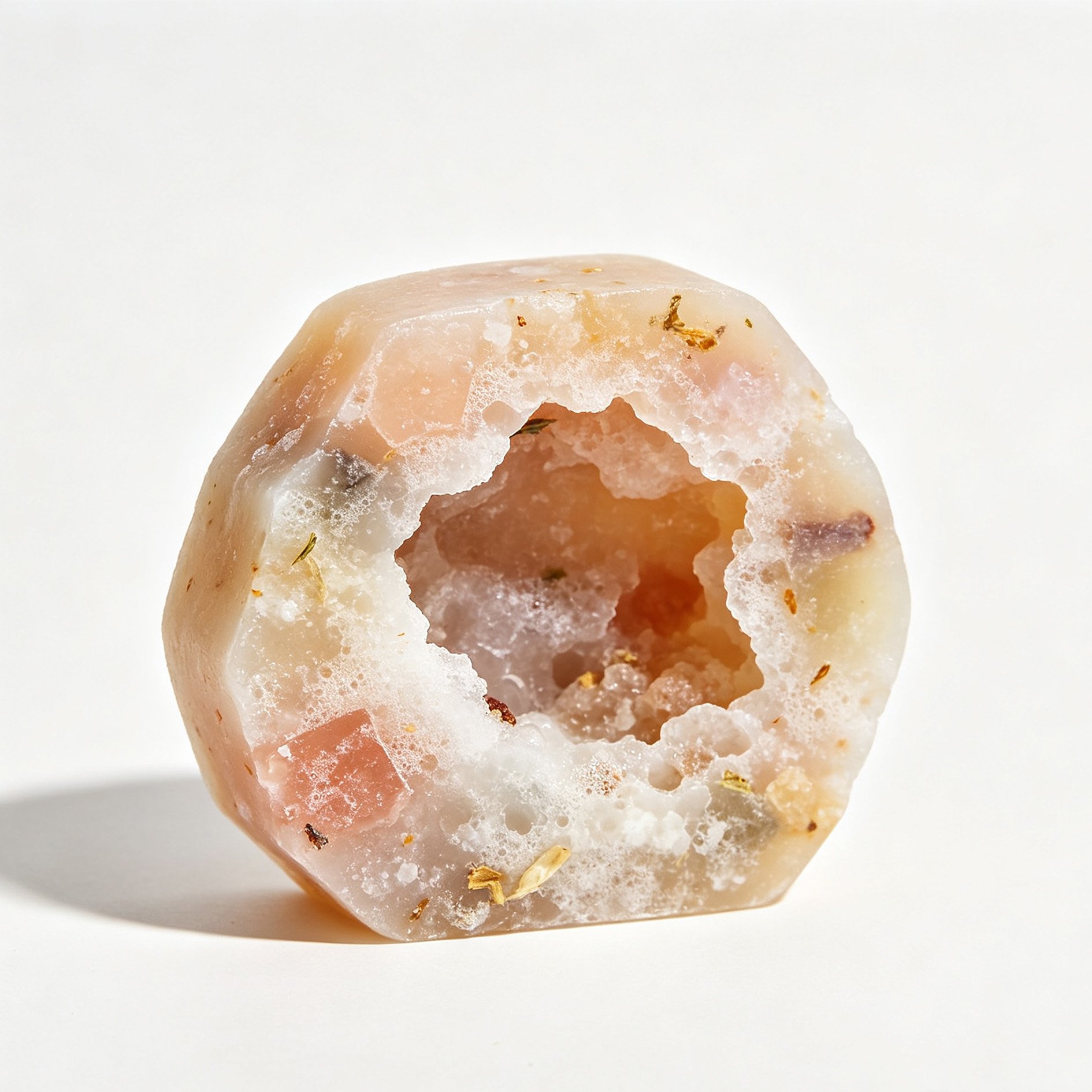 Rose Quartz Flower Nest Geode Scented Soap
