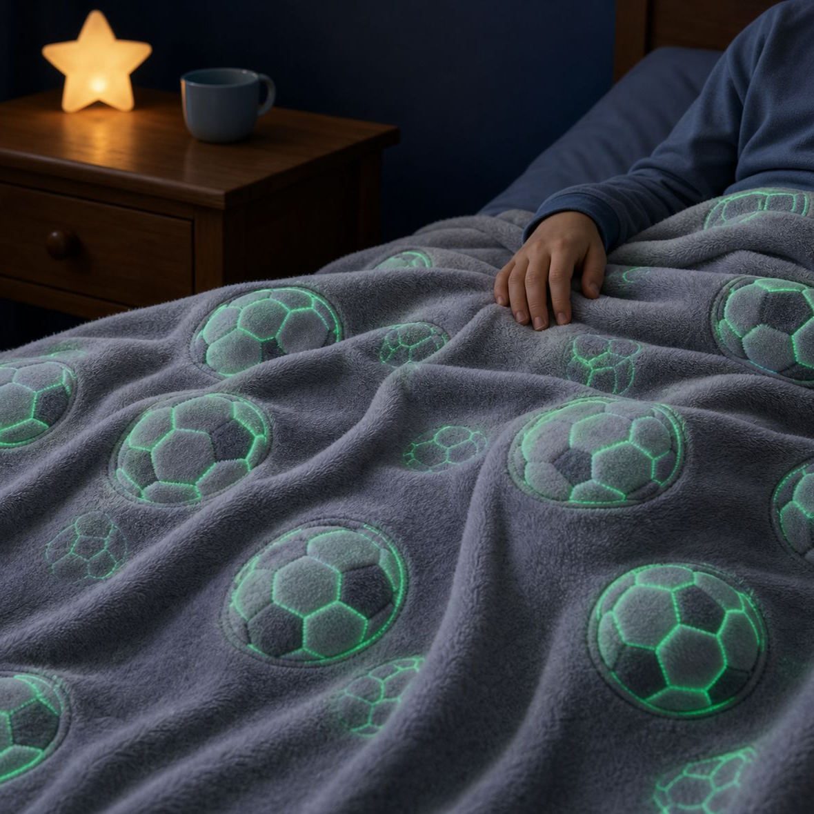 Luminous Soccer Ball Throw Blanket for Home Use
