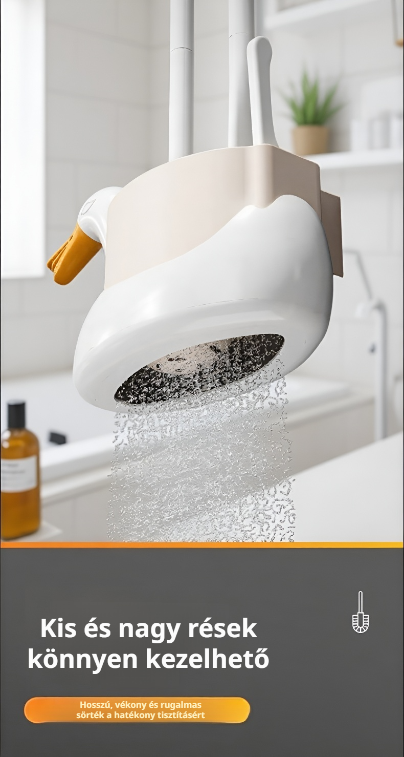Ergonomikus fogantyúval ellátott Fehér Hattyú WC-kefe