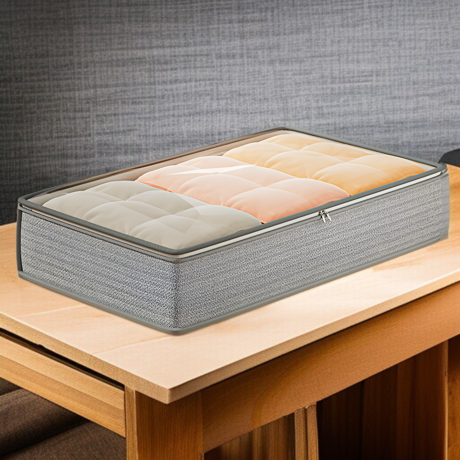 ベッド下収納ボックス フラットな家庭用引き出し式季節キルト収納ボックス ベッド下収納アーティファクト衣類収納ボックス