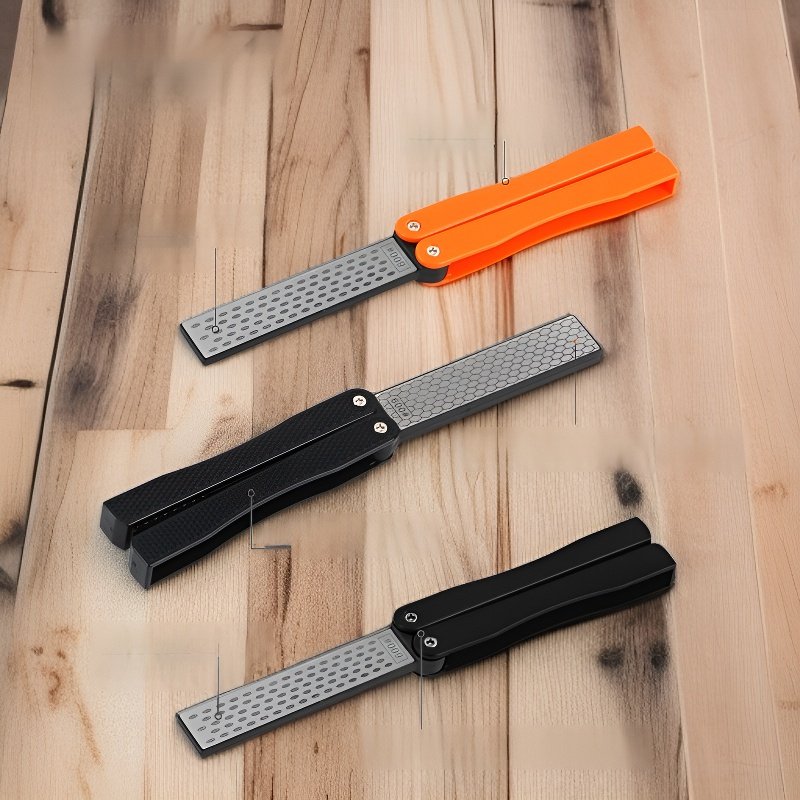 Fan-shaped diamond sharpener