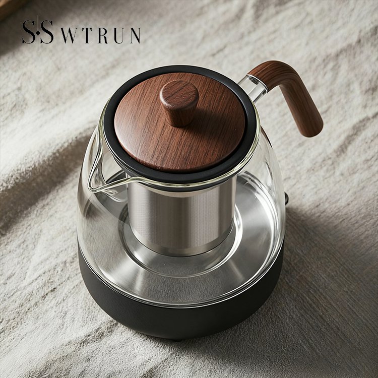 お茶を淹れるガラス健康ポット
