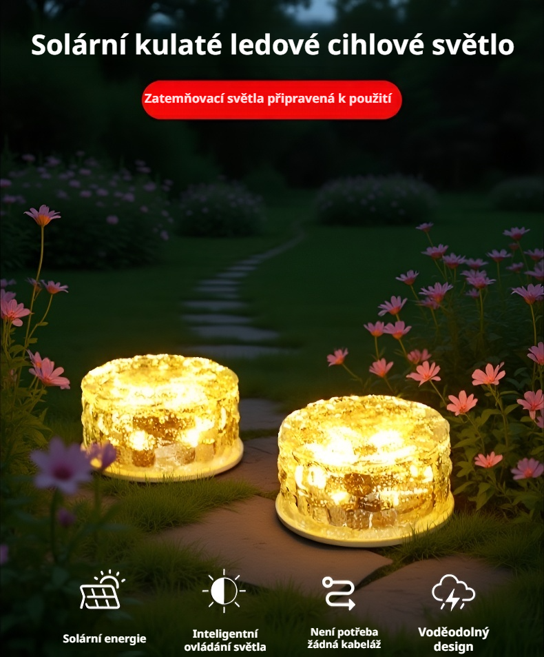 Automatické solární podzemní světlo instalované v zahradě