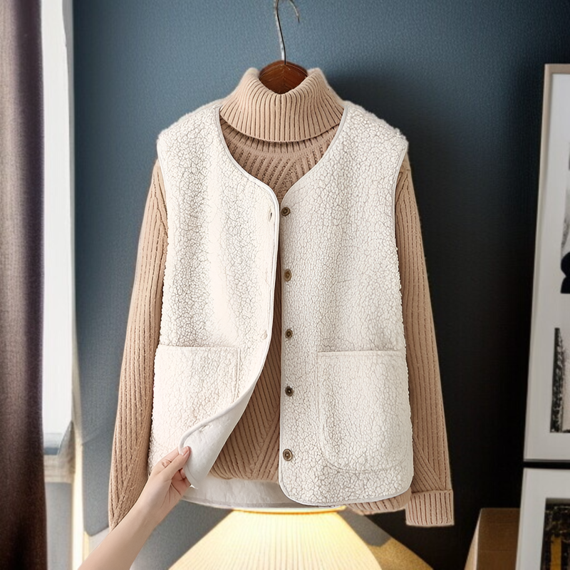 2025年秋冬新作 レディース ファー裏地ベスト 無地 万能 アウター ショート丈 カジュアル おしゃれ