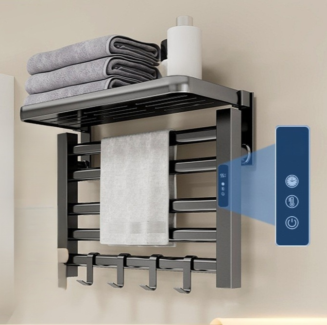 家用衛生間免打孔恒溫電熱毛巾架