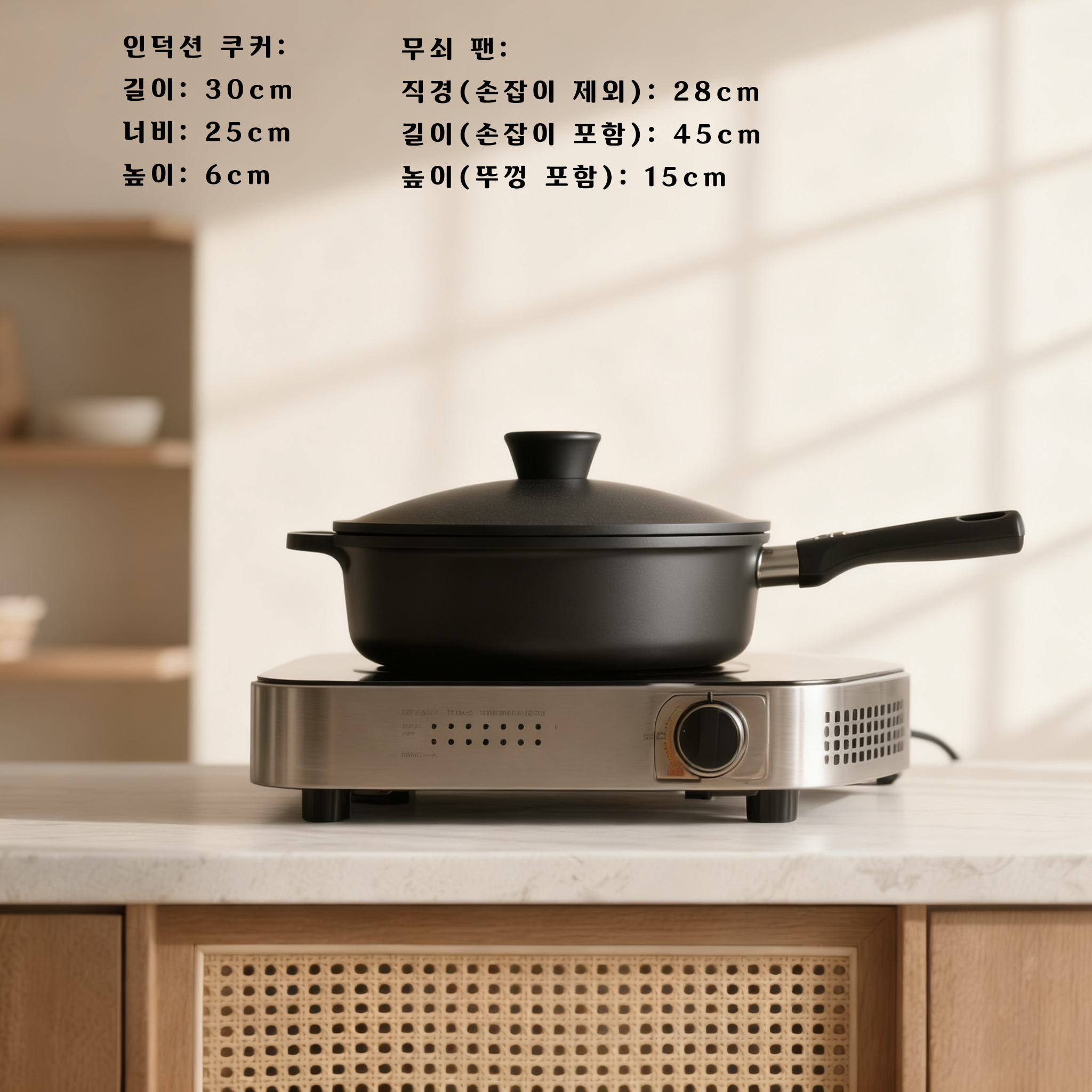 인덕션 및 다양한 열원에 적합한 주물 세트